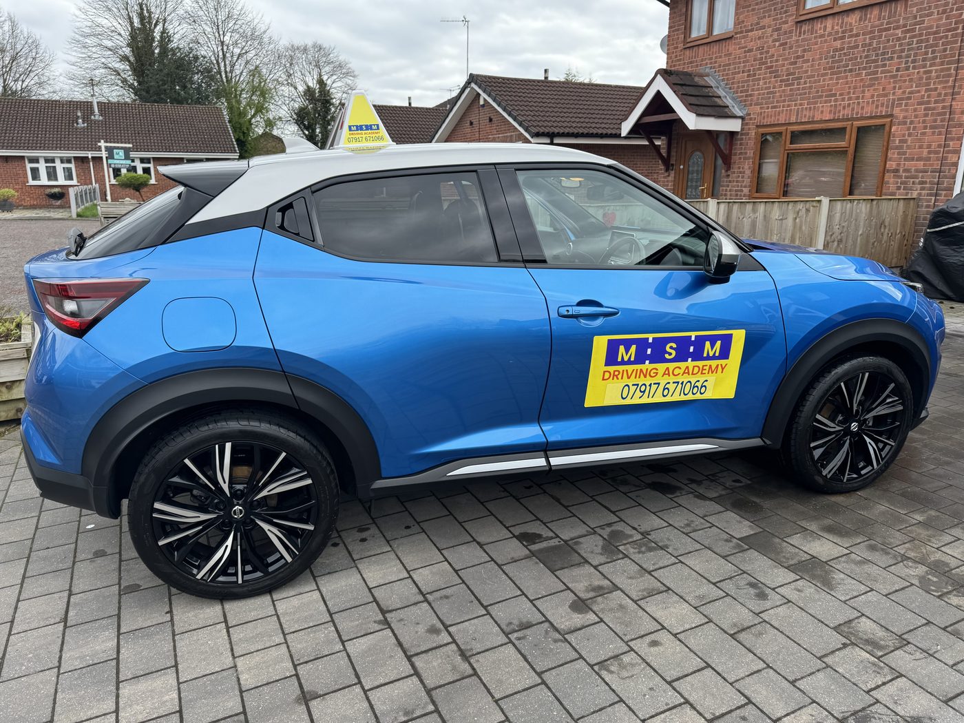 MSM Driving Academy's blue Nissan Juke tuition car in Warrington